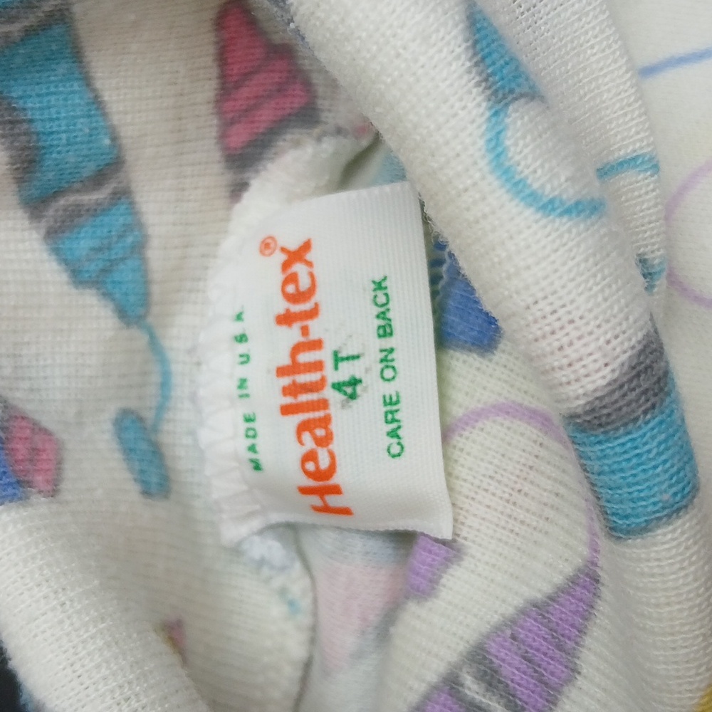 VTG Health-Tex Set 2 Pastel Colored Graphic Ruffle/Turtlenecks Long Sleeve - Picture 6 of 7